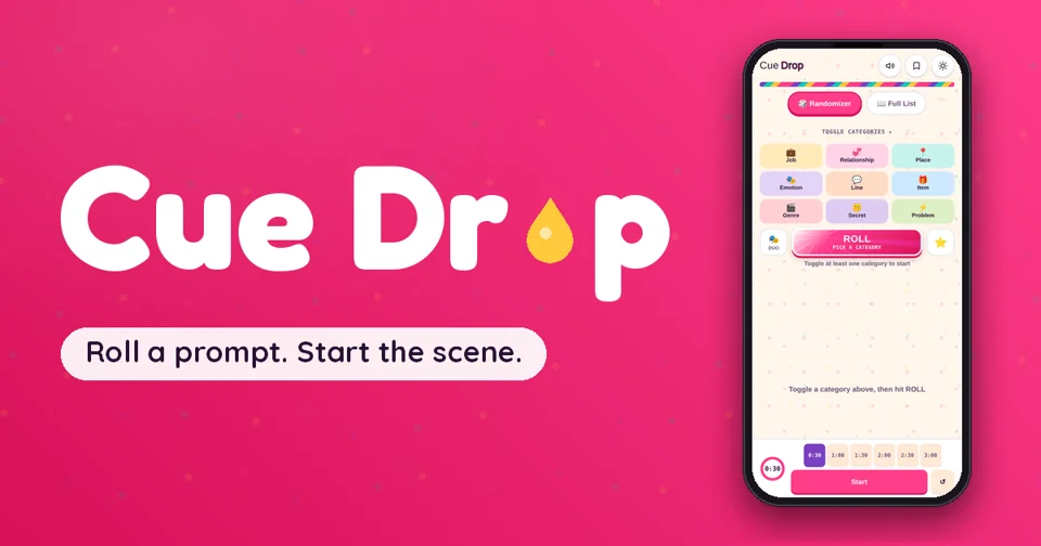Cue Drop improv prompt app